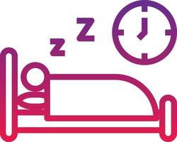 temps de sommeil alimentation diététique au lit - icône de gradient vecteur