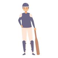 vecteur de dessin animé d'icône d'équipement de baseball garçon. école de sport