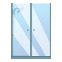 icône de cabine de douche en verre, style cartoon vecteur