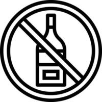 L'alcool pas de boisson nutrition diététique - icône de contour vecteur