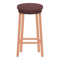 vecteur de dessin animé d'icône de siège en bois. tabouret de bar