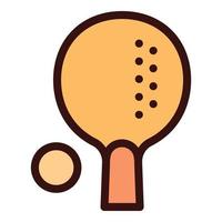 vecteur de contour d'icône de raquette de ping-pong en bois. tennis de table