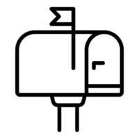 icône de boîte aux lettres rétro, style de contour vecteur