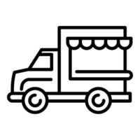 icône de camion de nourriture de canopée, style de contour vecteur