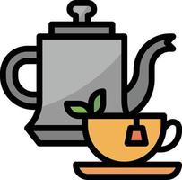 thé café café restaurant - icône de contour rempli vecteur
