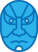 masque kabuki agissant dramatique japon - icône bleue vecteur