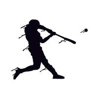 conception de silhouette de joueur de baseball splash vecteur