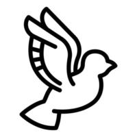 icône de colombe mignonne, style de contour vecteur