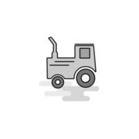 tracteur web icône ligne plate remplie icône grise vecteur