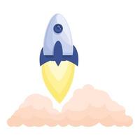 icône de lancement de vaisseau spatial, style cartoon vecteur
