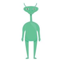 vecteur de dessin animé d'icône extraterrestre maigre. ovni mignon
