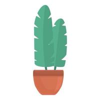 icône de pot de plantes tropicales, style cartoon vecteur