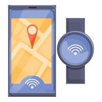 icône de smartwatch de localisation gps téléphone, style cartoon vecteur