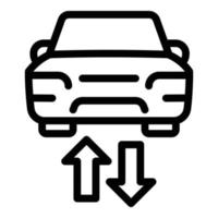 icône de partage de voiture, style de contour vecteur