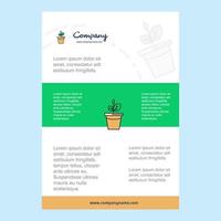 mise en page du modèle pour pot de plantes profil de la société présentations du rapport annuel dépliant brochure vecteur fond