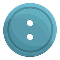 icône de bouton bleu couture, style cartoon vecteur
