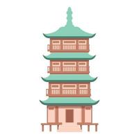 vecteur de dessin animé d'icône de pagode japonaise. bâtiment à échine