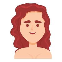 icône de femme aux cheveux bruns, style cartoon vecteur