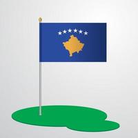 mât de drapeau kosovo vecteur