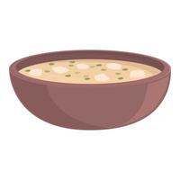 vecteur de dessin animé d'icône de soupe aux champignons. assiette asiatique