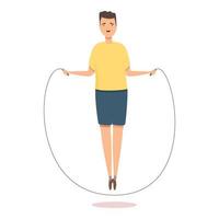 vecteur de dessin animé d'icône de corde à sauter garçon. exercice sportif