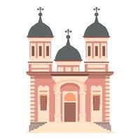 vecteur de dessin animé d'icône d'église de roumanie. pays roumain