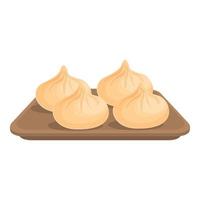 vecteur de dessin animé d'icône de boulette de baozi. chignon bao