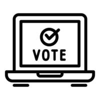 icône de vote en ligne de rétroaction, style de contour vecteur