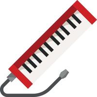 instrument de musique musique melodion - icône plate vecteur
