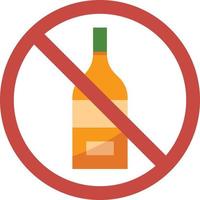 alcool sans boisson diététique - icône plate vecteur