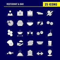 restaurant et bar icône de glyphe solide pour l'impression web et le kit uxui mobile tel que le jeu de jeu de casino groupe maison caméra divertissement image pictogramme pack vecteur