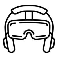 icône de lunettes de jeu de casque, style de contour vecteur