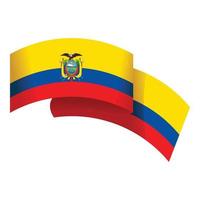 peindre le vecteur de dessin animé de l'icône du drapeau de l'equateur. culture du voyage