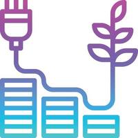 économie d'énergie énergie argent écologie - icône de gradient vecteur