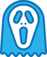 Masque Ghost Scream Hallow Halloween - icône bleue vecteur