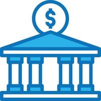 Économiser de l'argent de la banque économiser de l'investissement - icône bleue vecteur