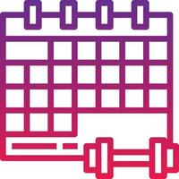 calendrier horaire alimentation nutrition - icône de gradient vecteur