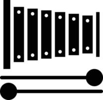 xylophone musique mulet instrument divertissement - icône solide vecteur