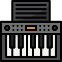 musique musicale clavier electone - icône de contour rempli vecteur