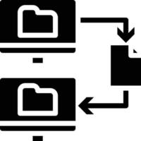 transfert de fichiers envoyer réseau multimédia - icône solide vecteur