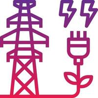 L'écologie de l'électricité power tower propre - icône gradient vecteur