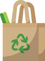 sac réutilisable recycler shopping écologie - icône plate vecteur