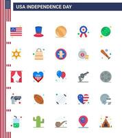 joyeux jour de l'indépendance usa pack de 25 appartements créatifs des états américain boule signe police modifiable usa day vector design elements