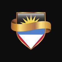 vecteur de conception d'insigne doré drapeau antigua et barbuda