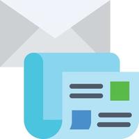 newsletter lettre journal marketing e-mail - icône plate vecteur