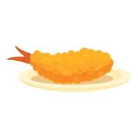 vecteur de dessin animé d'icône de tempura de poisson. crevette frite