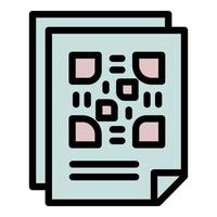 vecteur de contour d'icône de code qr papier. scanner numérique