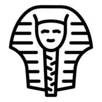 icône de pharaon égyptien, style de contour vecteur