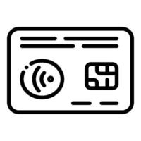 icône de carte de crédit nfc, style de contour vecteur