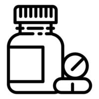 icône de pilules médicales contre la grippe, style de contour vecteur